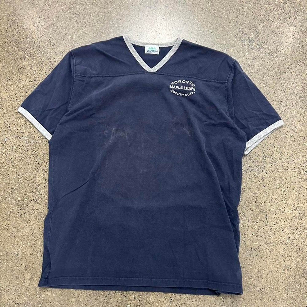 Vintage 90s NHL Toronto Maple Leafs Ringer T-Shirt (Size XL)